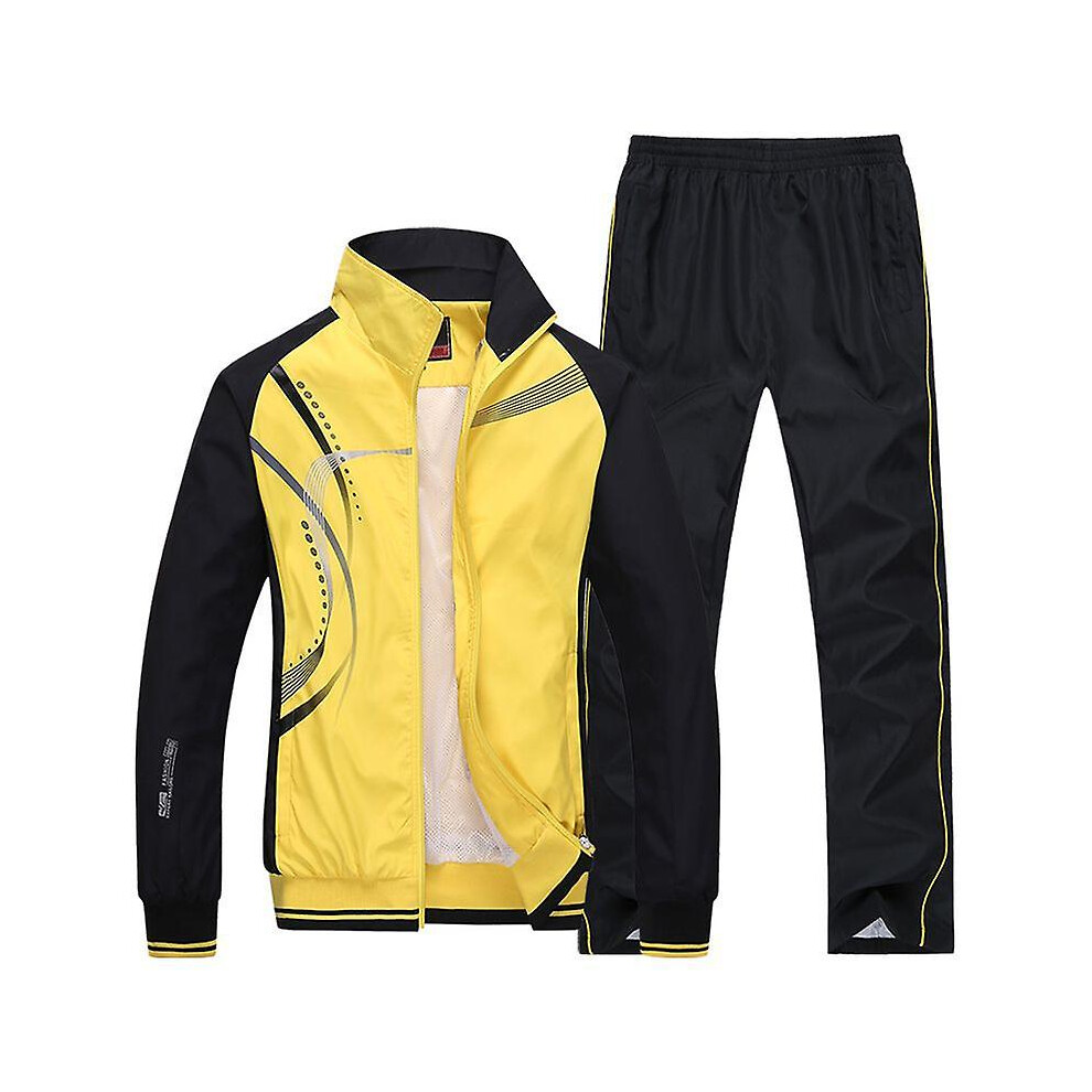 (M-jaune) Ensemble de survêtement de sport pour femme, nouvelle collection printemps-automne, veste