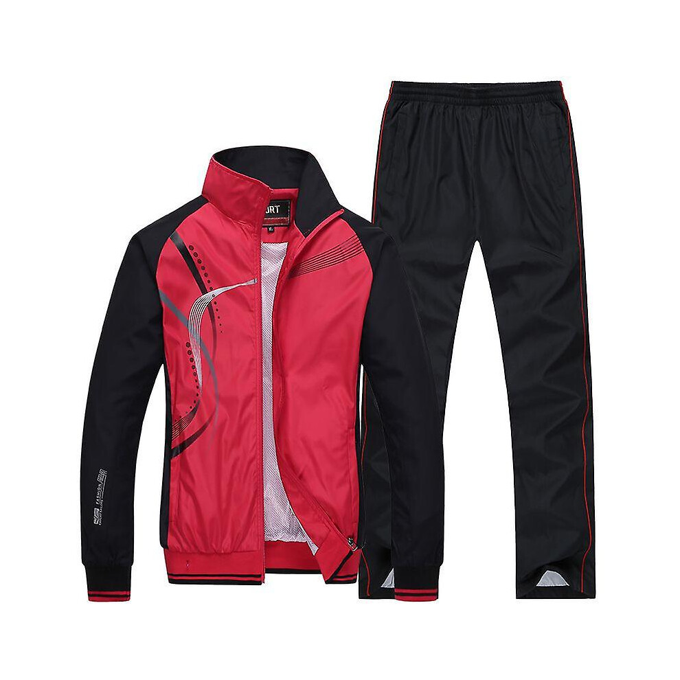 (2XL-rouge) Ensemble de survêtement de sport pour femme, nouvelle collection printemps-automne, veste