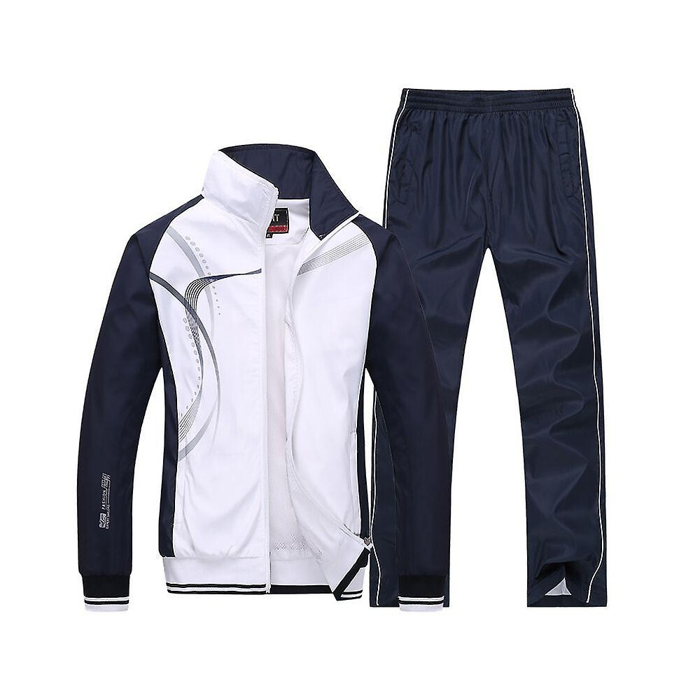 (2XL-blanc) Ensemble de survêtement de sport pour femme, nouvelle collection printemps-automne, veste