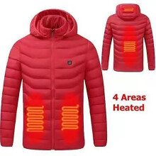 (2XL-vermelho2) Jaqueta aquecida masculina 2/4/9 áreas USB inverno ao ar livre jaquetas de aquecimento