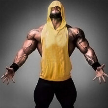 (M-gelb) Ärmellose Herren Hoodies Mode Lässig Kapuzenpullover Männer Bodybuilding Tank Top Sporting
