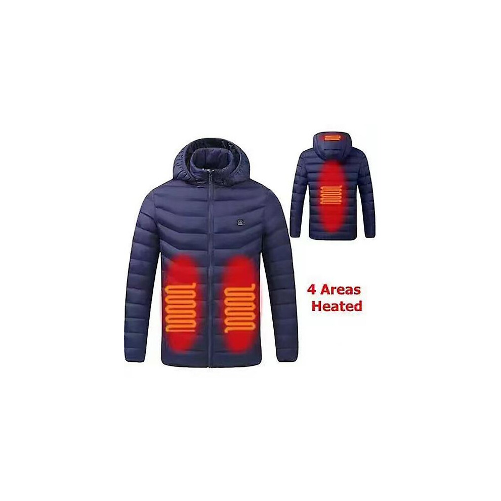 (5XL-bleu2) Veste chauffante USB pour homme, 2/4/9 zones, pour l'hiver et l'extérieur, chauffante électrique,
