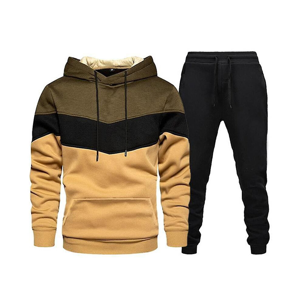 (3XL-vert noir) Sweat à capuche tendance pour homme, pull en polaire chaud à manches longues, collection