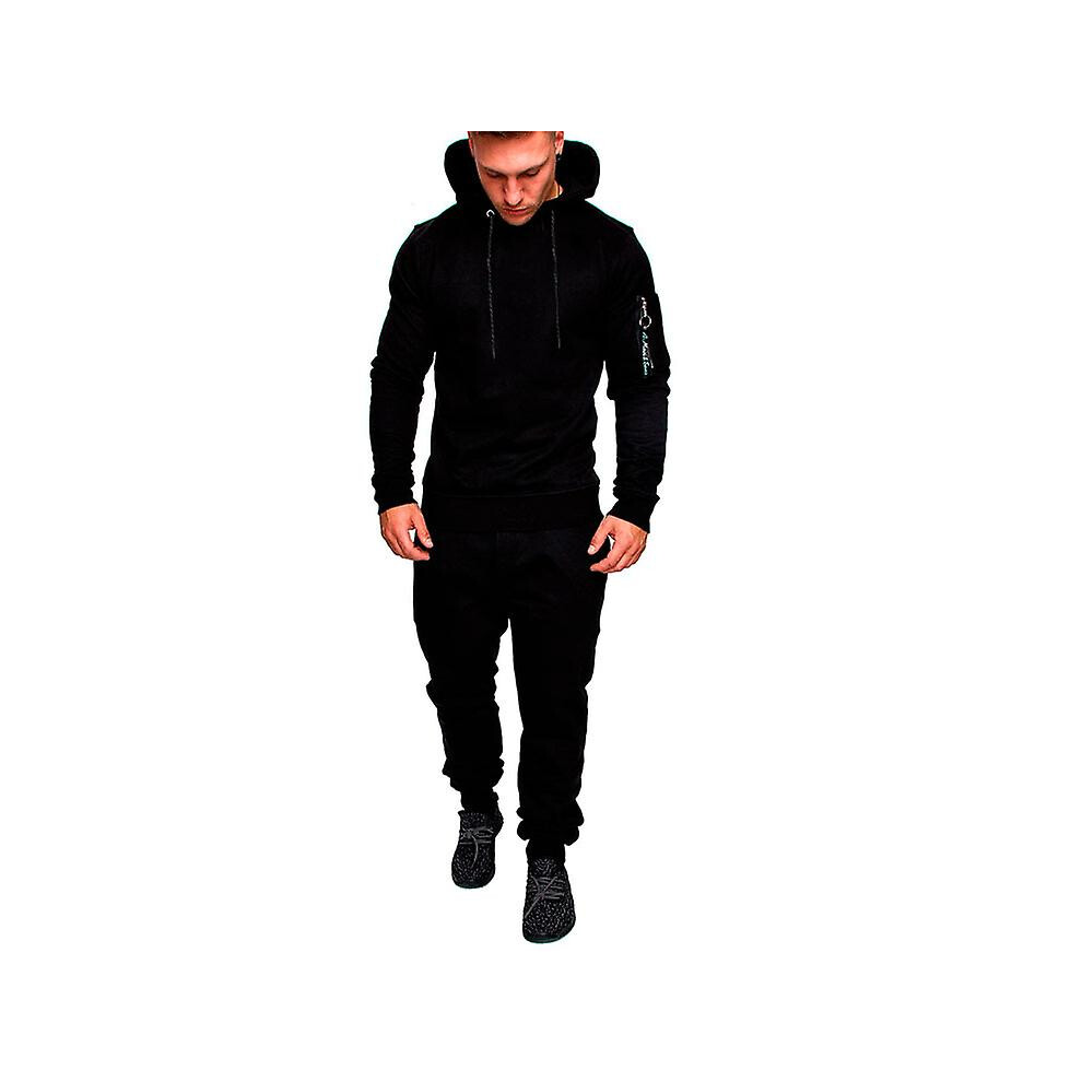(L-noir) Survêtement homme Sportswear Militaire Sweat à capuche Ensembles Camouflage Hommes Automne