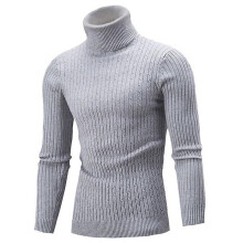 (2XL-hellgrau)Herbst Winter Herren Rollkragenpullover Herren Strickpullover Rollkragen Strickpullover