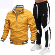(S-laranja preto) Eleve seu guarda-roupa de inverno com um elegante conjunto de jaqueta e calça masculina