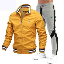 (S-orange grau)Erhöhen Sie Ihre Wintergarderobe mit einem stilvollen Herrenjacke- und Hosen-Set - Perfekt