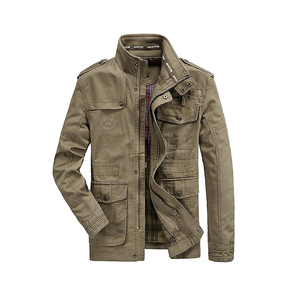 (4XL-kaki) Veste élégante pour homme automne/hiver - Essentiel de garde-robe décontracté toutes saisons,