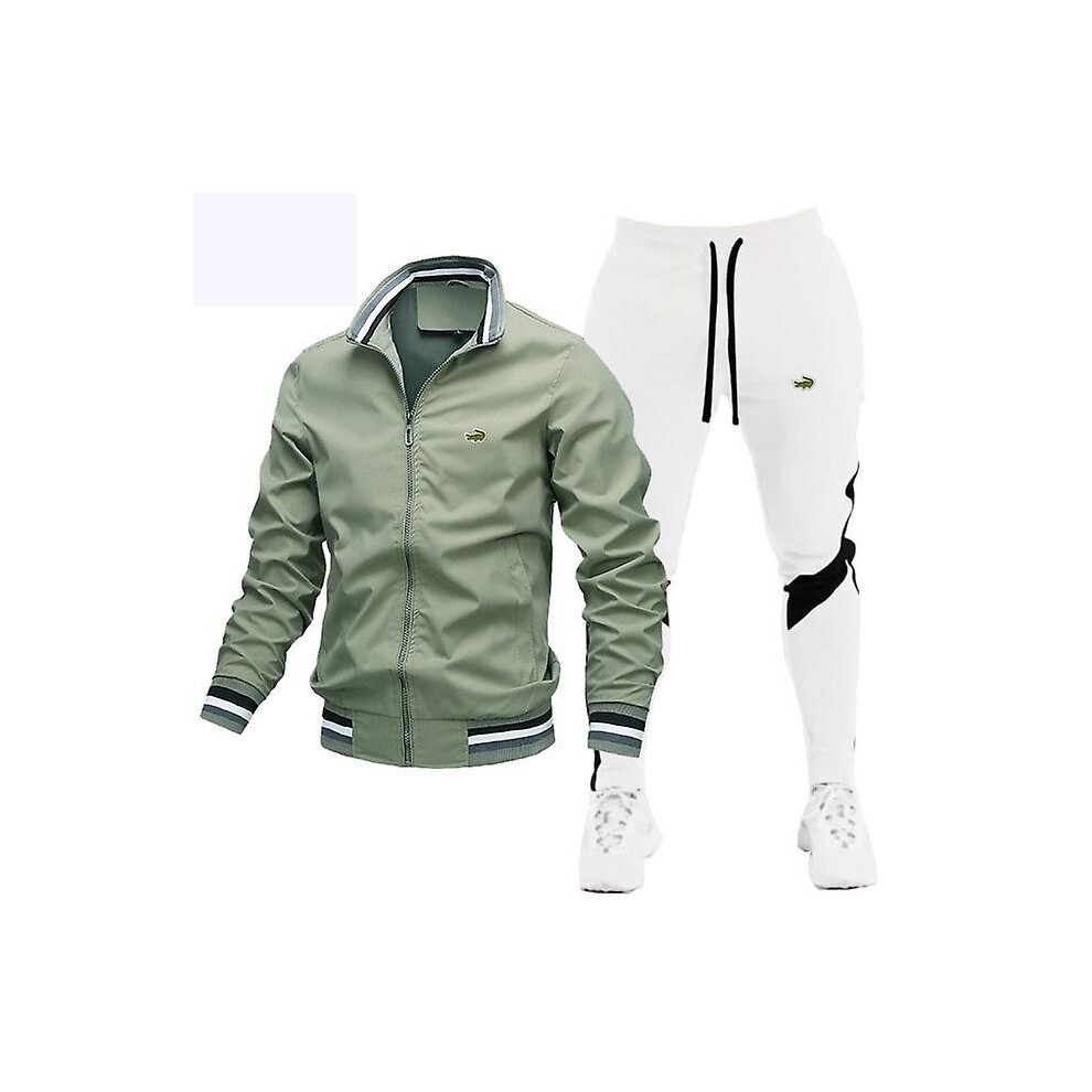 (2XL-vert blanc) Rehaussez votre garde-robe d'hiver avec un ensemble veste et pantalon élégant pour