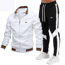 (L-weiß schwarz1)Erhöhen Sie Ihre Wintergarderobe mit einem stilvollen Herrenjacke- und Hosen-Set -