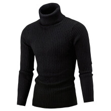 (M-schwarz) Herbst Winter Herren Rollkragenpullover Herren Strickpullover Rollkragen Strickpullover