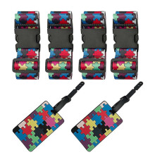 (Farebné puzzle) Popruhy na batožinu v štýle etnického štýlu – módne, vysokokvalitné, odolné, rôzne