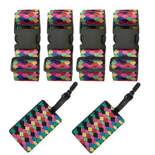 (Rhombus Color) Cool popruhy na batožinu v etnickom štýle – módne, vysokokvalitné, odolné, viaceré vzory,