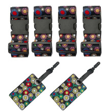 (Girassol) Alças de bagagem estilo étnico descoladas - elegantes, de alta qualidade, duráveis, vários