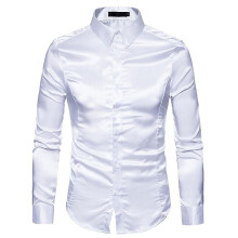 (XL-bianco)Primavera Autunno Caratteristiche Camicie Uomo Camicia Casual Nuovo Arrivo Manica Lunga Casual