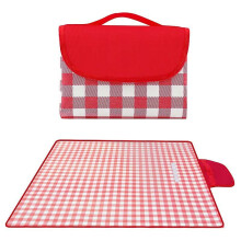 Tapis de pique-nique en tissu Oxford (200 x 200 cm - Rouge) - Imperméable, résistant à l'humidité, facile