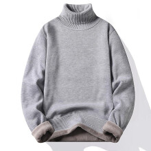 (2XL-grau)Herbst Winter Herren Rollkragenpullover Herren Strickpullover Rollkragen Strickpullover Warm