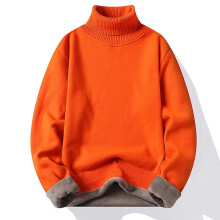 (XL-orange) Herbst Winter Herren Rollkragenpullover Herren Strickpullover Rollkragen Strickpullover