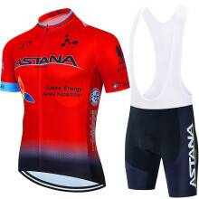 (Estilo M 2) Camisa de ciclismo Astana Team Edition: manga curta premium para MTB, ciclismo de estrada