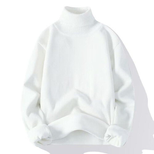 (XL-weiß) Herbst Winter Herren Rollkragenpullover Herren Strickpullover Rollkragen Strickpullover Warm