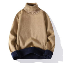 (XL-khaki) Herbst Winter Herren Rollkragenpullover Herren Strickpullover Rollkragen Strickpullover Warm