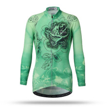 (3XL-groen) Damesfietsshirt met lange mouwen - Ademend, snel drogend, reflecterend, ideaal voor verschillende