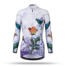 (3XL-wit) Damesfietsshirt met lange mouwen - Ademend, snel drogend, reflecterend, ideaal voor verschillende