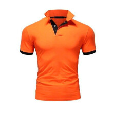 (3XL-orange) Hochwertiges Freizeithemd für Herren mit stylischem Kragendesign | Hochwertig, dehnbar
