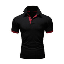 (3XL-schwarz rot) Hochwertiges Freizeithemd für Herren mit stylischem Kragendesign | Hochwertig, dehnbar
