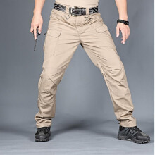 Pantalon cargo tactique militaire multi-poches pour homme (S-IX7 kaki) - Pantalon de randonnée en plein