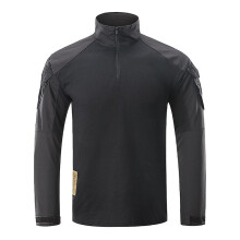 (Maglietta M-BQMC nera) Attrezzatura mimetica professionale: alta qualità, elastica, confortevole, anti-pilling,