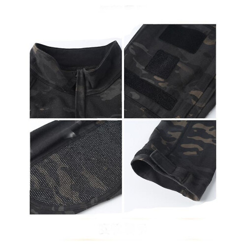 (L-python noir)Chemise tactique à manches longues de haute qualité : extensible, confortable, ne bouloche 1