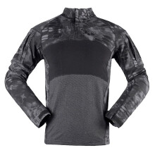 (L-nero pitone)Maglia tattica a maniche lunghe di alta qualità: elastica, comoda, anti-pilling, resistente