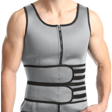 (M-grey2) Gilet de sudation en néoprène pour homme, gilet d'entraînement à la taille réglable, modelant