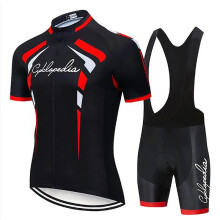 (4XL-26-rood zwart) Premium fietsshirt met korte mouwen: hoge kwaliteit, comfortabel, ademend, vochtafvoerend,