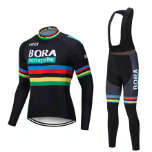 (2XL-A9-negro) Maillot de ciclismo de manga larga para mujer: cálido, resistente al viento, de alta