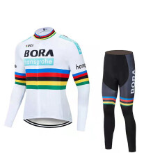 (L-A10-wit) Damesfietsshirt met lange mouwen - Warm, winddicht, hoge kwaliteit, comfortabel, zweetafvoerend,