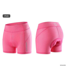 (M-pink) Gepolsterte Radlerhose Damen Atmungsaktive Mesh-Radunterwäsche Stoßfeste Fahrradunterhose