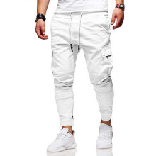 (XL-biele) Bežecké Jogging nohavice Muži Hip Hop Joggeri Streetwear Móda Ležérne Nohavice Športový tréning