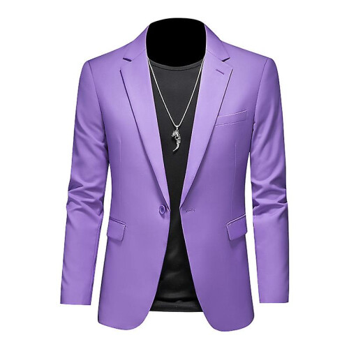 (3XL-violetas) Mantenha-se elegante e sofisticado com nosso paletó slim fit de alta qualidade: perfeito