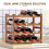 Homcom HOMCOM Free Standing Wine Rack 16 Bottle Holders, Bamboo Display Shelf, Brown 5