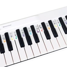 Striscia adesiva per tasti del pianoforte, in silicone, colore universale, staccabile, tastiera (scatola in PVC) 61 tasti