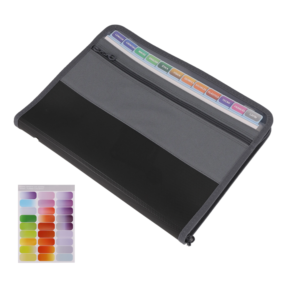 13 Pocket File Folder Storage Rack,File Box Bag,with Zipper, Suitable for A4 Paper, Banknotes,Document Receipt A