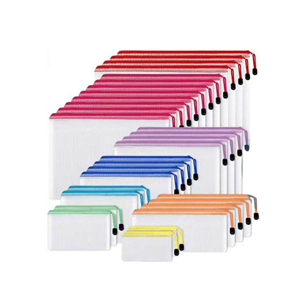 Kopinma Mesh Zipper Pouch 30Pcs Waterproof Bags Document For Organizing School Supplies, Office Appliances