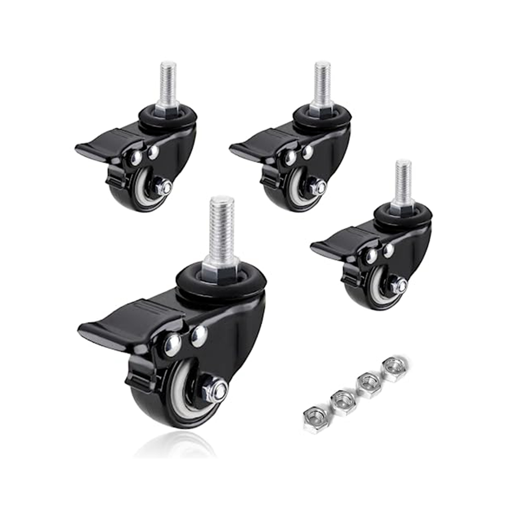 Photos - Other for Repair Kopinma Casters Wheels, Set of 4 Heavy Duty - Threaded Stem Mount  Swivel with Brake, for Cart Furniture (5/16in)