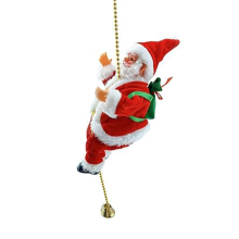 Decorazioni per l'albero di Natale da interno ed esterno con Babbo Natale che si arrampica sulla corda