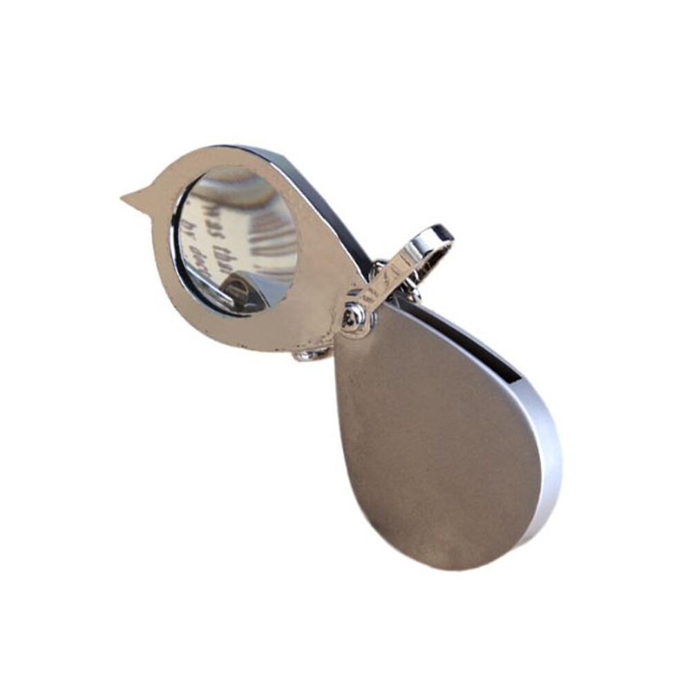 Kopinma Silver 30Mm 3X Pocket Folding Magnifier Reading Magnifying Glass Loupe With Key Chain