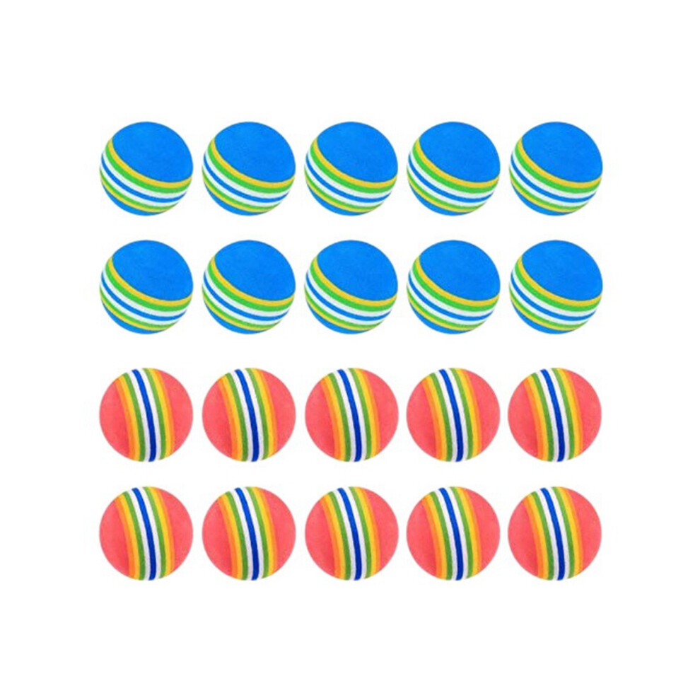 Kopinma 20 Pcs Golf Ballssoft Foam Garden Balls Practice Sponge Rainbow For Indoor Outdoor Light