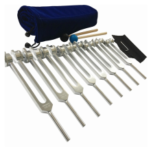 Chakra Tuning Fork Set for Healing, 8 Pieces Silver Meditation