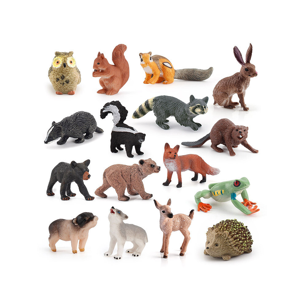Figurines modèle PVC animal sauvage pour décoration de gâteau et présentoir écroussoirs nature